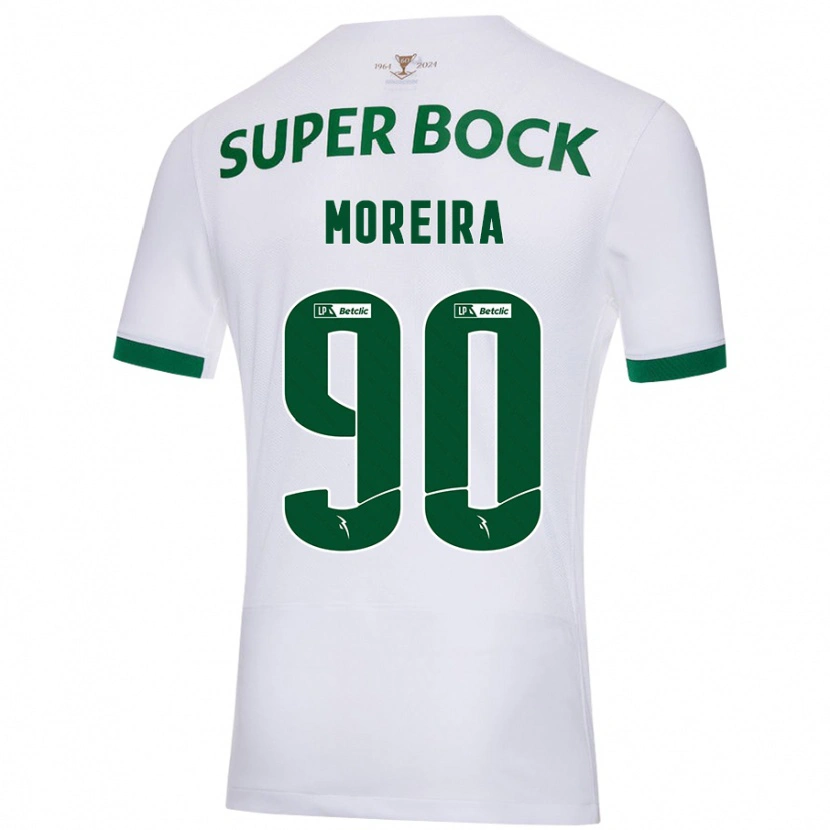 Danxen Niño Camiseta Afonso Moreira #90 Blanco Verde 2ª Equipación 2024/25 La Camisa México