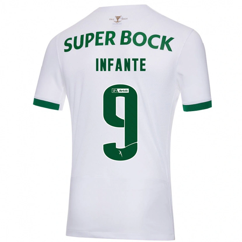 Danxen Niño Camiseta João Infante #9 Blanco Verde 2ª Equipación 2024/25 La Camisa México