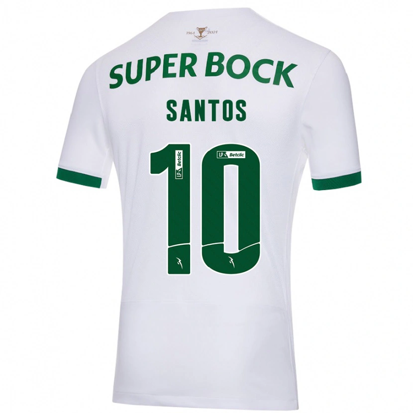 Danxen Niño Camiseta Guilherme Santos #10 Blanco Verde 2ª Equipación 2024/25 La Camisa México
