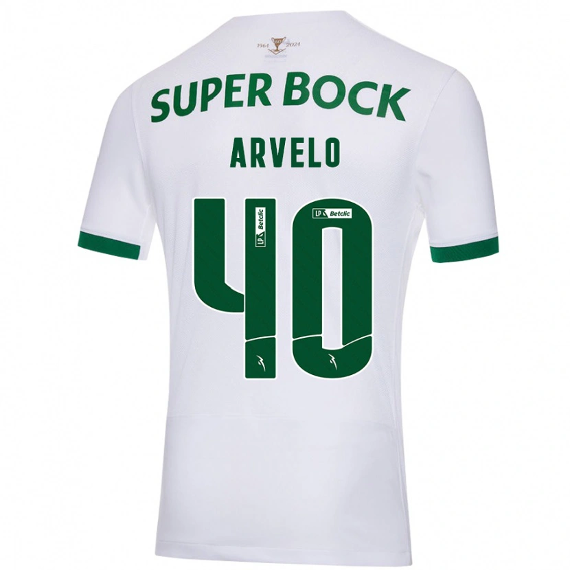 Danxen Niño Camiseta Adam Arvelo #40 Blanco Verde 2ª Equipación 2024/25 La Camisa México