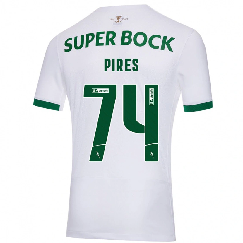 Danxen Niño Camiseta Guilherme Pires #74 Blanco Verde 2ª Equipación 2024/25 La Camisa México
