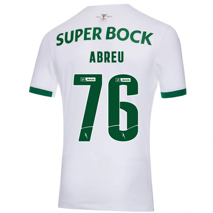 Danxen Niño Camiseta Diogo Abreu #76 Blanco Verde 2ª Equipación 2024/25 La Camisa México