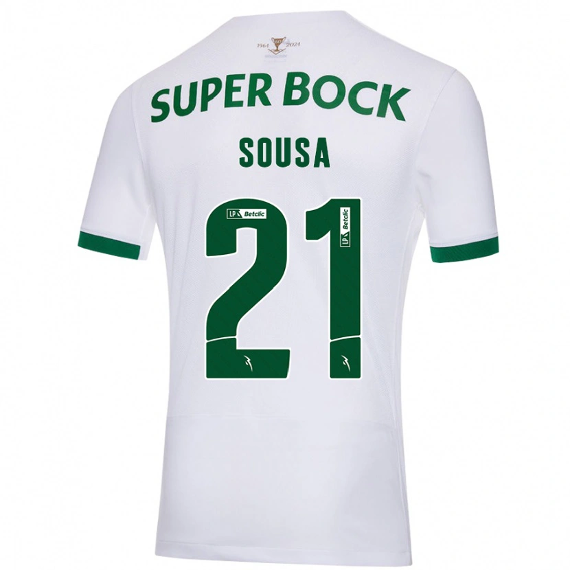 Danxen Niño Camiseta Margarida Sousa #21 Blanco Verde 2ª Equipación 2024/25 La Camisa México