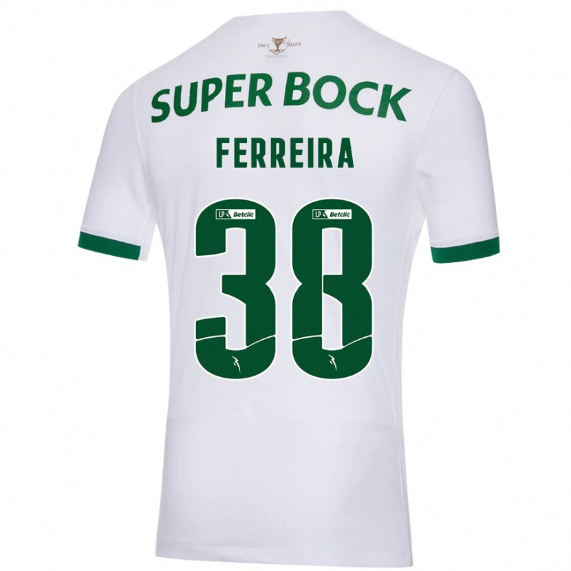 Danxen Niño Camiseta Marta Ferreira #38 Blanco Verde 2ª Equipación 2024/25 La Camisa México