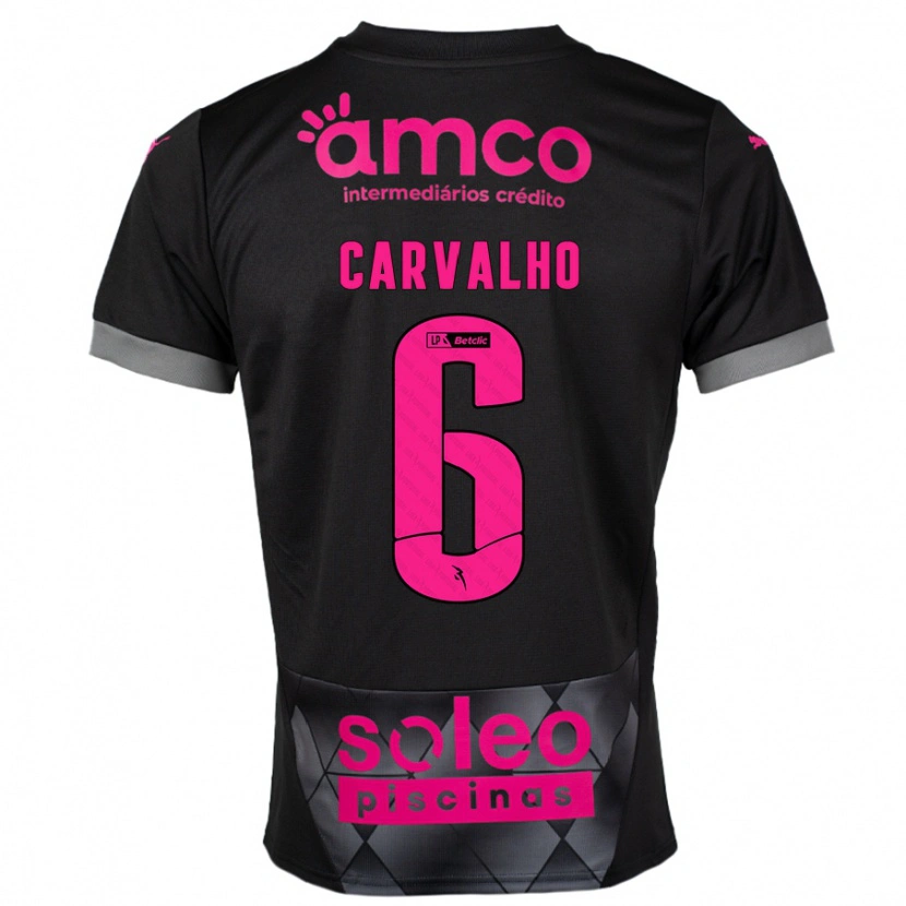 Danxen Niño Camiseta Vitor Carvalho #6 Negro Rosa 2ª Equipación 2024/25 La Camisa México