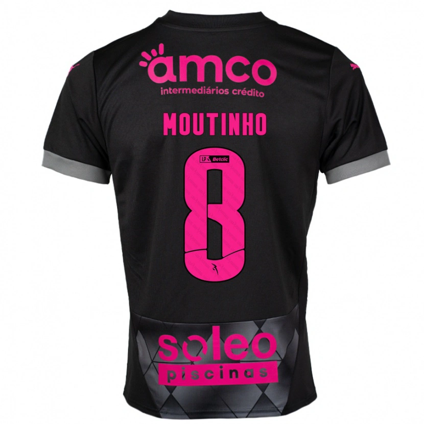 Danxen Niño Camiseta João Moutinho #8 Negro Rosa 2ª Equipación 2024/25 La Camisa México