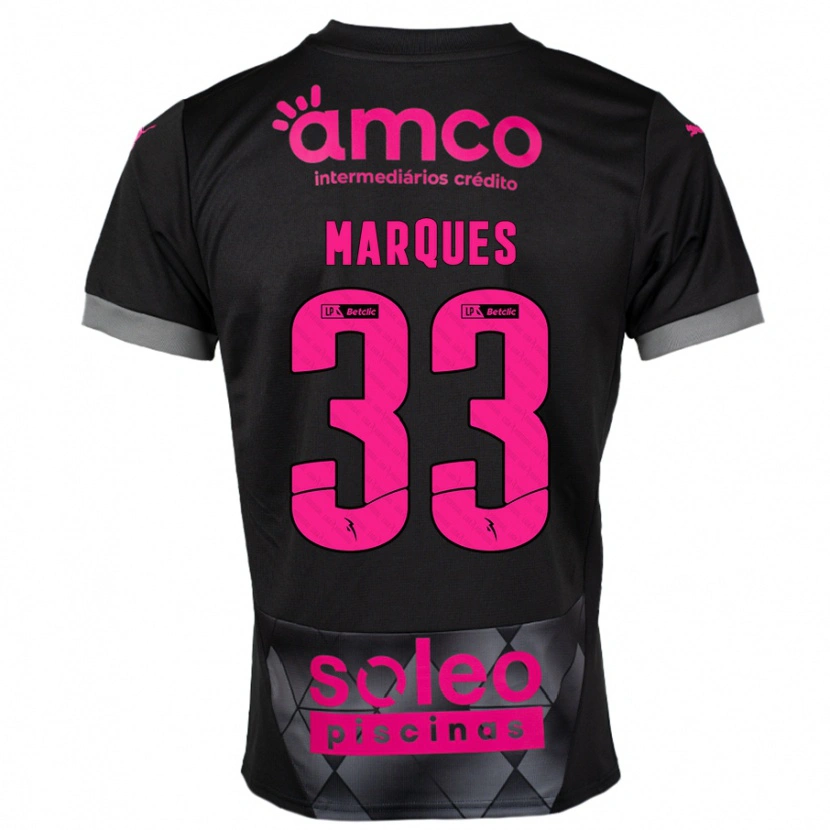 Danxen Niño Camiseta João Marques #33 Negro Rosa 2ª Equipación 2024/25 La Camisa México