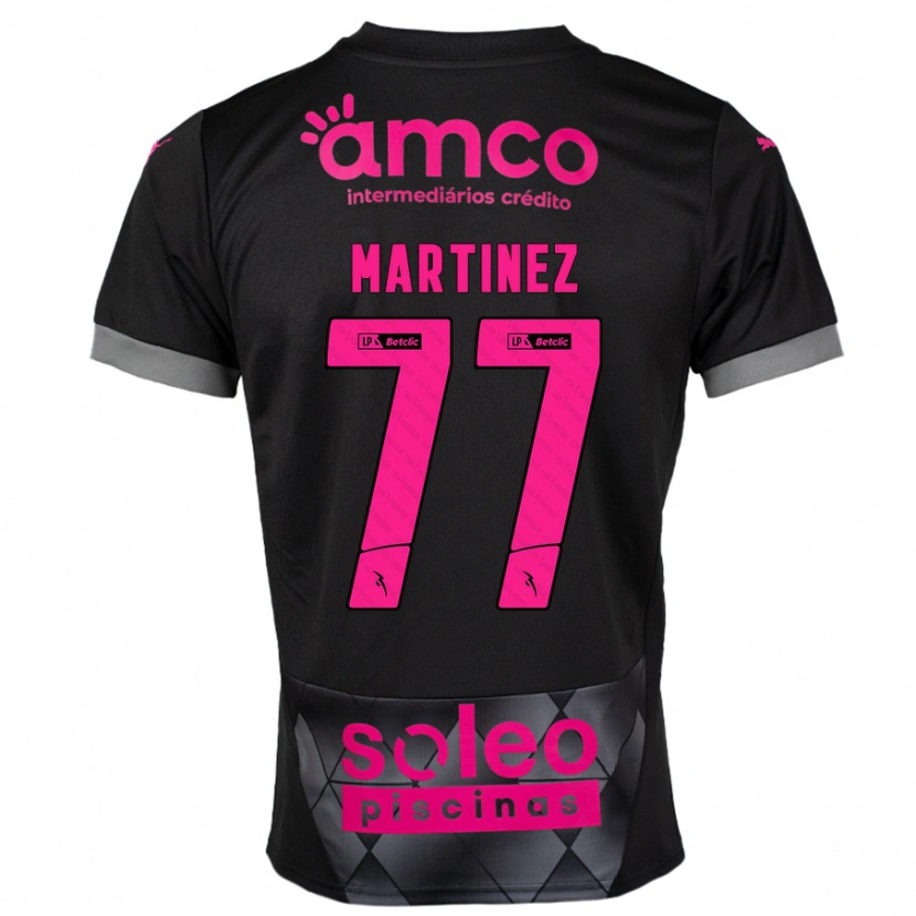 Danxen Niño Camiseta Gabri Martínez #77 Negro Rosa 2ª Equipación 2024/25 La Camisa México