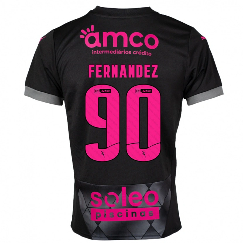 Danxen Niño Camiseta Roberto Fernández #90 Negro Rosa 2ª Equipación 2024/25 La Camisa México