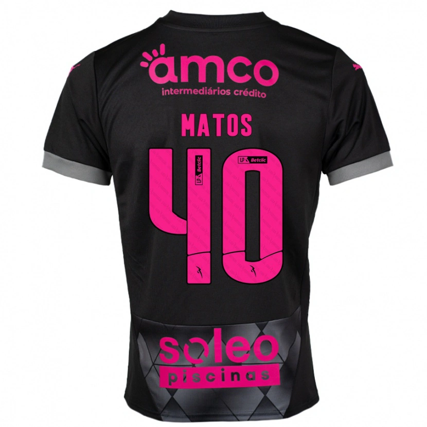 Danxen Niño Camiseta João Matos #40 Negro Rosa 2ª Equipación 2024/25 La Camisa México