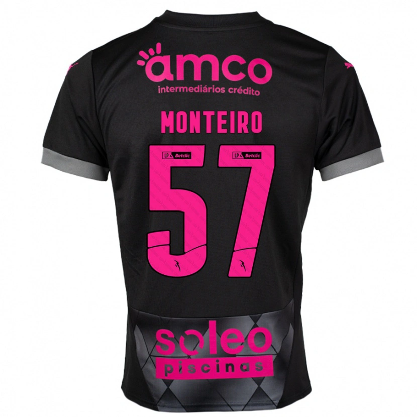 Danxen Niño Camiseta Jordan Monteiro #57 Negro Rosa 2ª Equipación 2024/25 La Camisa México