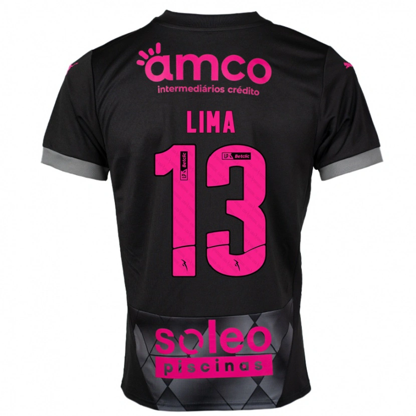 Danxen Niño Camiseta Aline Lima #13 Negro Rosa 2ª Equipación 2024/25 La Camisa México