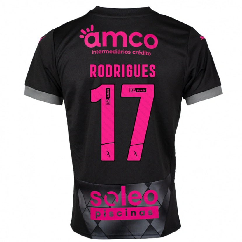Danxen Niño Camiseta Tânia Rodrigues #17 Negro Rosa 2ª Equipación 2024/25 La Camisa México
