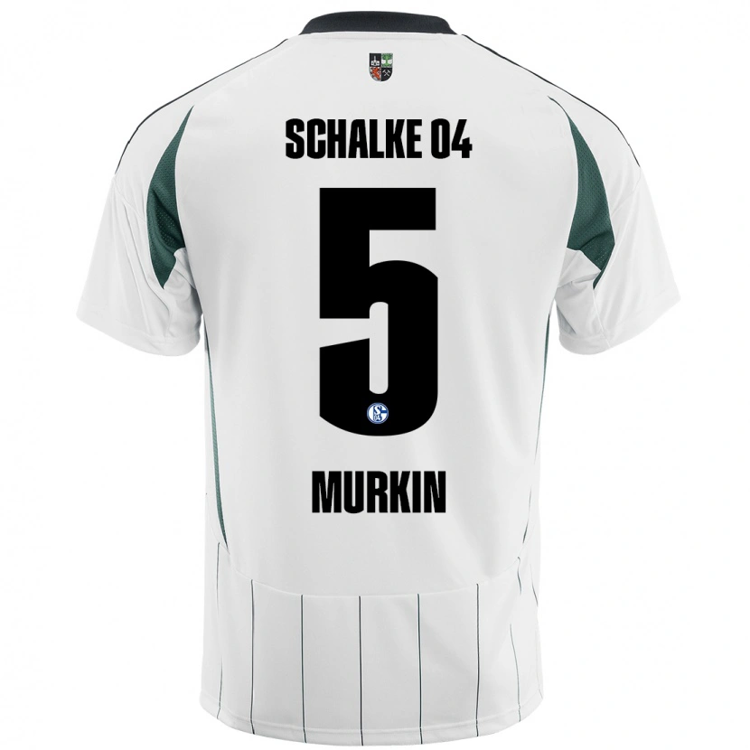 Danxen Niño Camiseta Derry Murkin #5 Blanco Verde 2ª Equipación 2024/25 La Camisa México