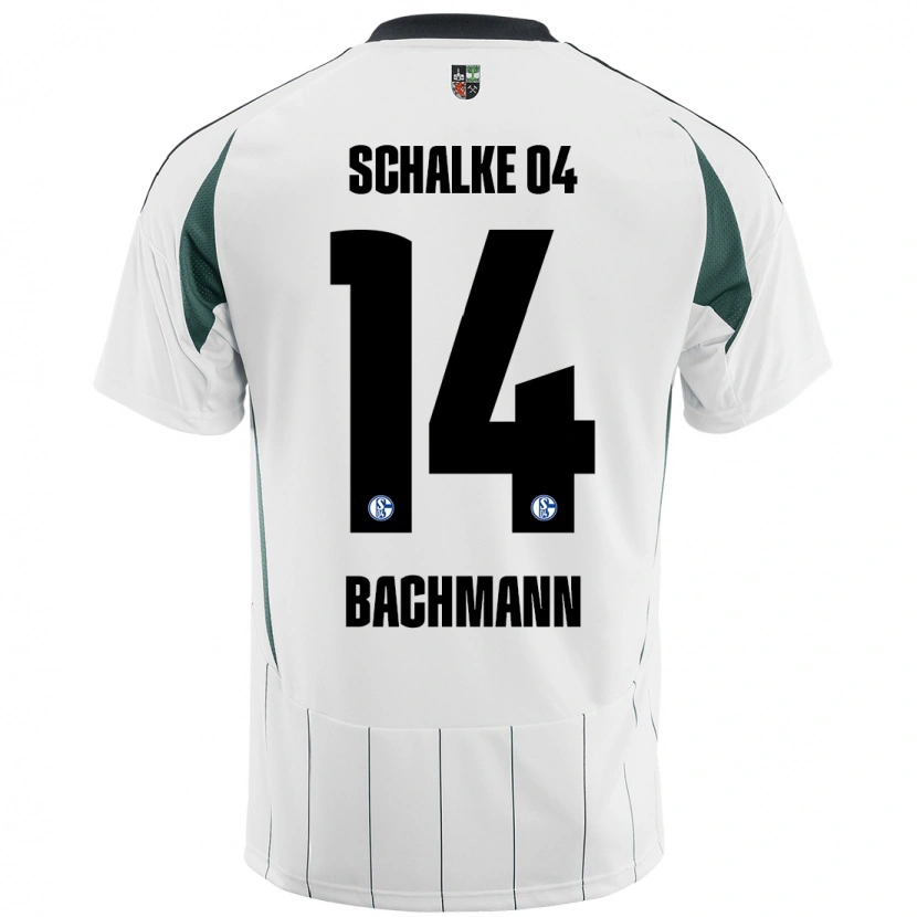 Danxen Niño Camiseta Janik Bachmann #14 Blanco Verde 2ª Equipación 2024/25 La Camisa México