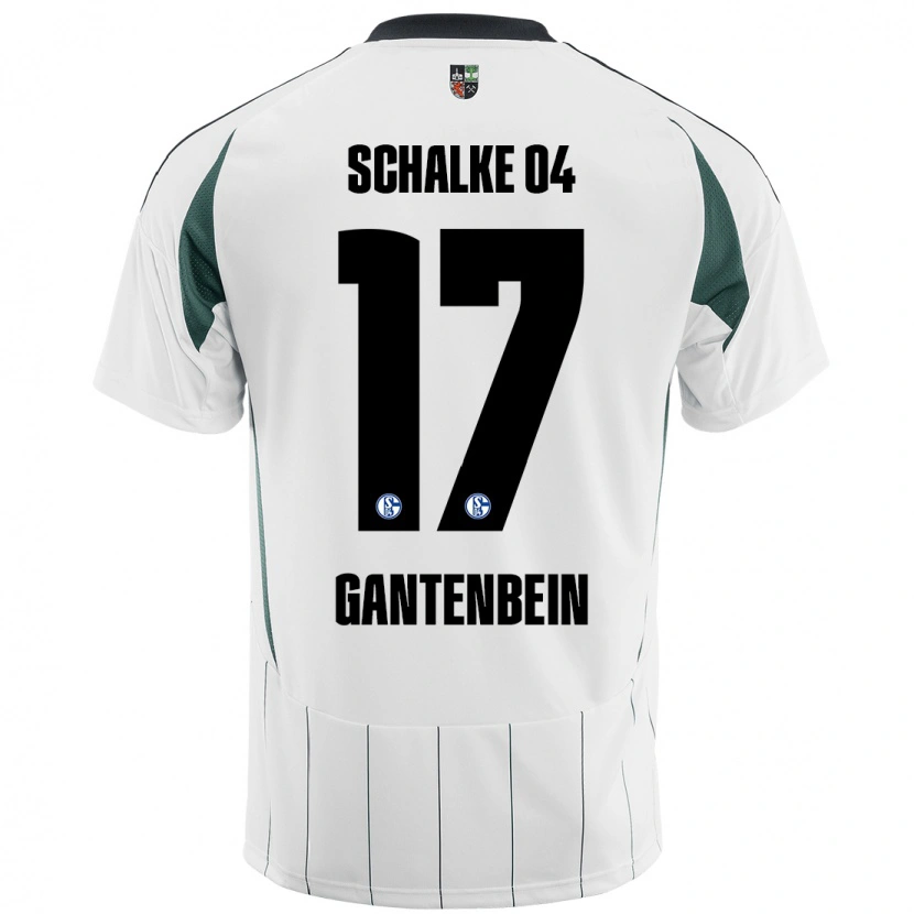 Danxen Niño Camiseta Adrian Gantenbein #17 Blanco Verde 2ª Equipación 2024/25 La Camisa México