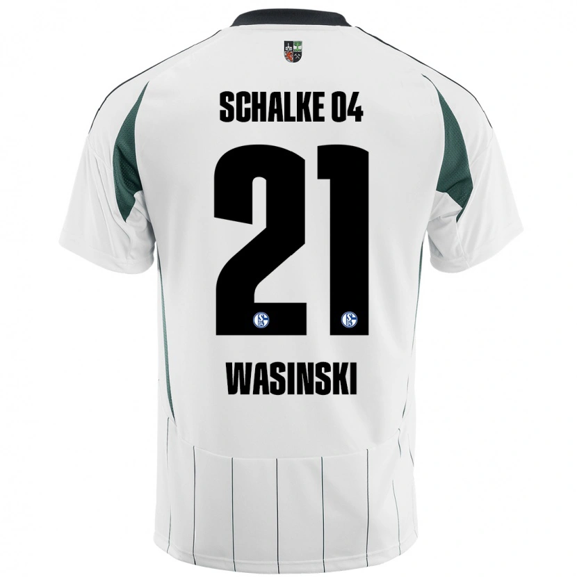 Danxen Niño Camiseta Martin Wasinski #21 Blanco Verde 2ª Equipación 2024/25 La Camisa México