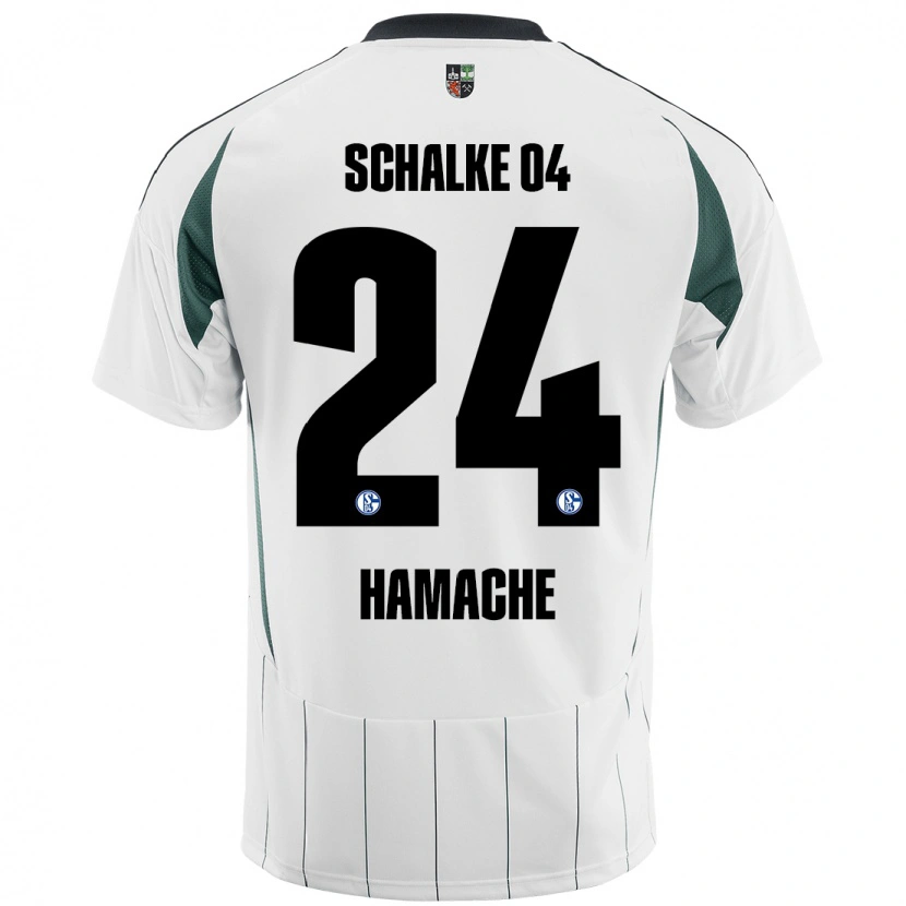 Danxen Niño Camiseta Ilyes Hamache #24 Blanco Verde 2ª Equipación 2024/25 La Camisa México