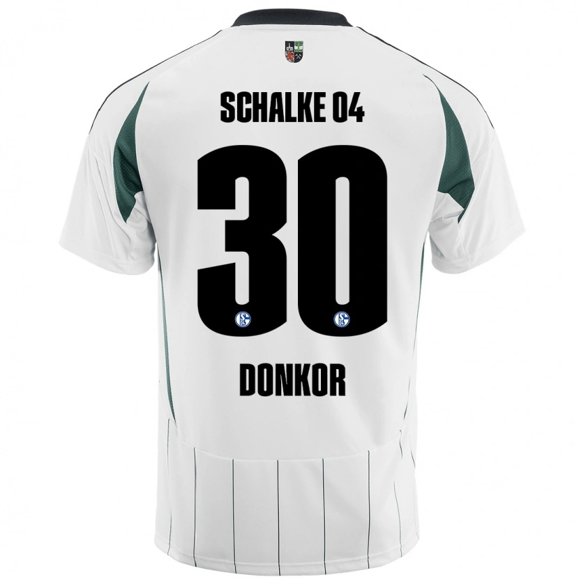 Danxen Niño Camiseta Anton Donkor #30 Blanco Verde 2ª Equipación 2024/25 La Camisa México