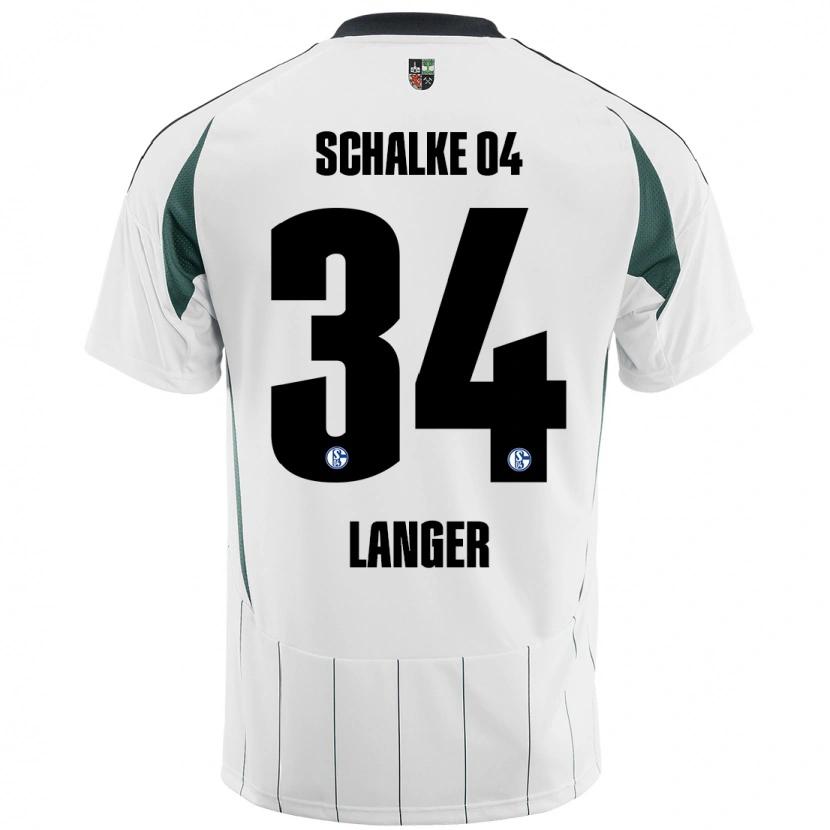 Danxen Niño Camiseta Michael Langer #34 Blanco Verde 2ª Equipación 2024/25 La Camisa México