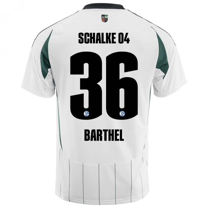 Danxen Niño Camiseta Niklas Barthel #36 Blanco Verde 2ª Equipación 2024/25 La Camisa México