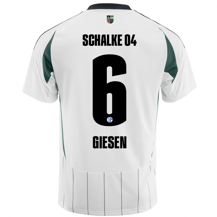 Danxen Niño Camiseta Tim Giesen #6 Blanco Verde 2ª Equipación 2024/25 La Camisa México