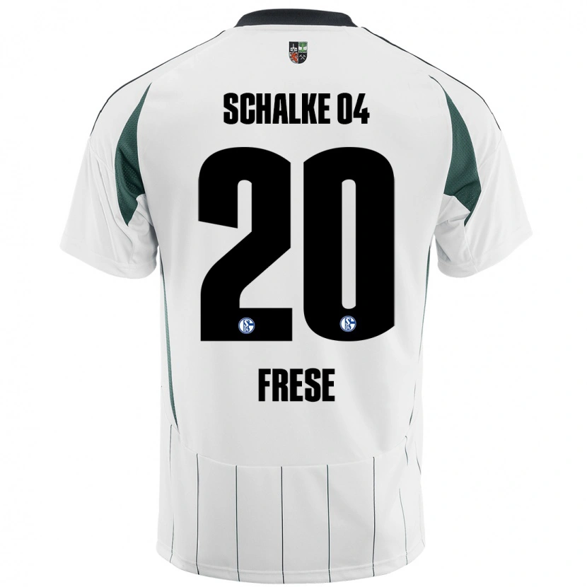 Danxen Niño Camiseta Niklas Frese #20 Blanco Verde 2ª Equipación 2024/25 La Camisa México