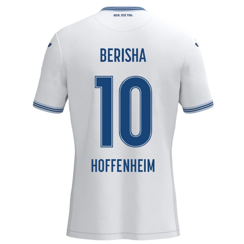 Danxen Niño Camiseta Mergim Berisha #10 Blanco Azul 2ª Equipación 2024/25 La Camisa México