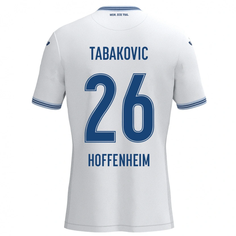 Danxen Niño Camiseta Haris Tabakovic #26 Blanco Azul 2ª Equipación 2024/25 La Camisa México