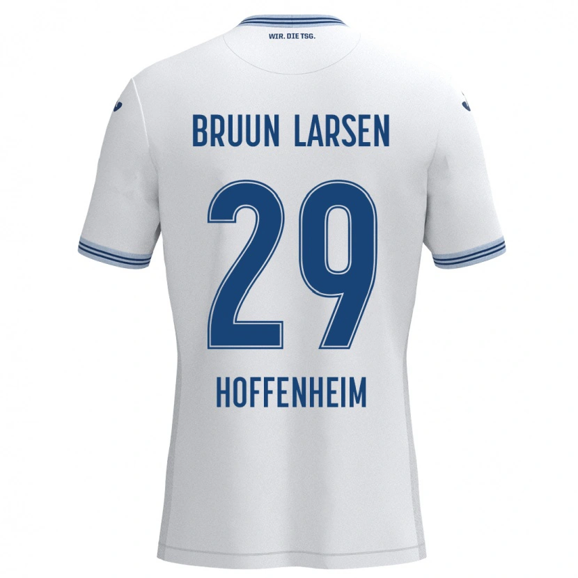Danxen Niño Camiseta Jacob Bruun Larsen #29 Blanco Azul 2ª Equipación 2024/25 La Camisa México