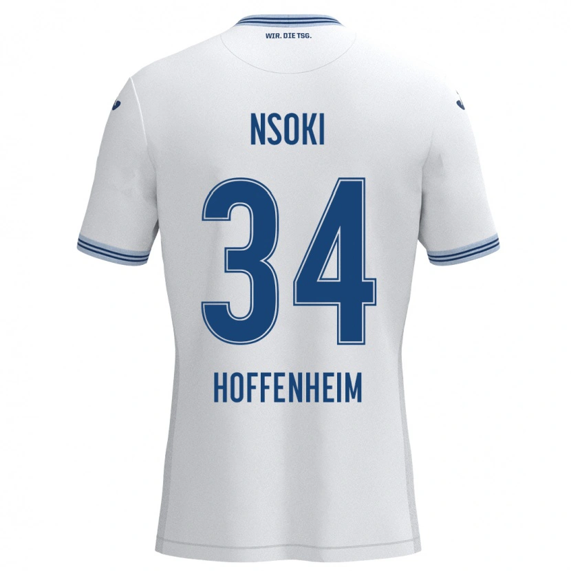 Danxen Niño Camiseta Stanley Nsoki #34 Blanco Azul 2ª Equipación 2024/25 La Camisa México
