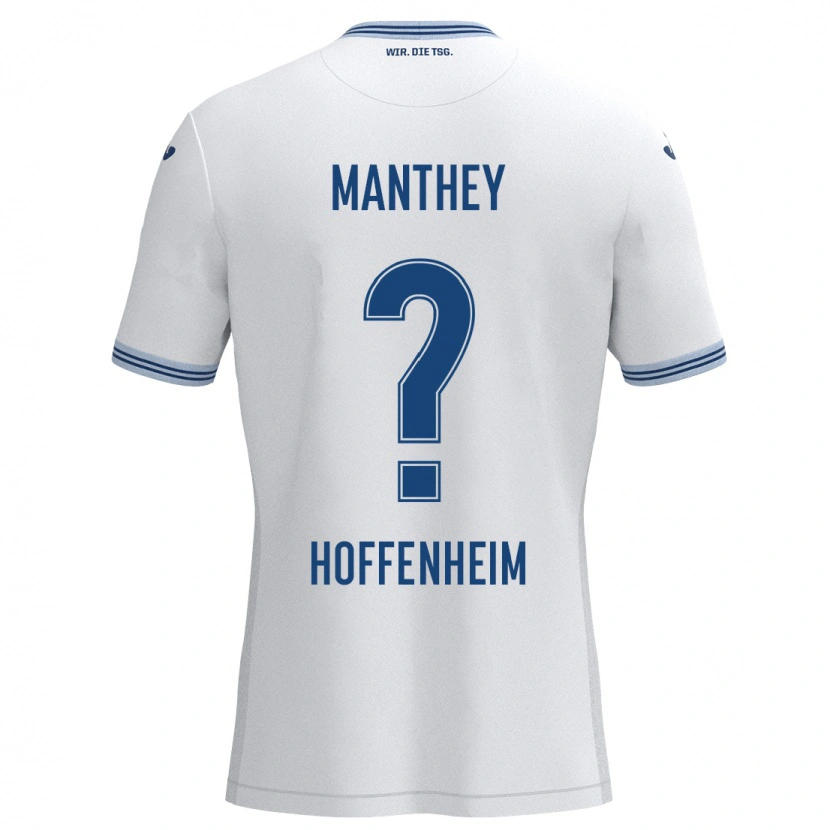 Danxen Niño Camiseta Kevin Manthey #0 Blanco Azul 2ª Equipación 2024/25 La Camisa México