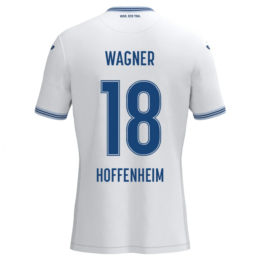 Danxen Niño Camiseta Ricardo Wagner #18 Blanco Azul 2ª Equipación 2024/25 La Camisa México