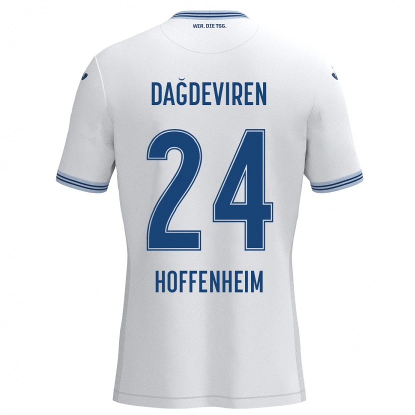 Danxen Niño Camiseta Diren Dağdeviren #24 Blanco Azul 2ª Equipación 2024/25 La Camisa México