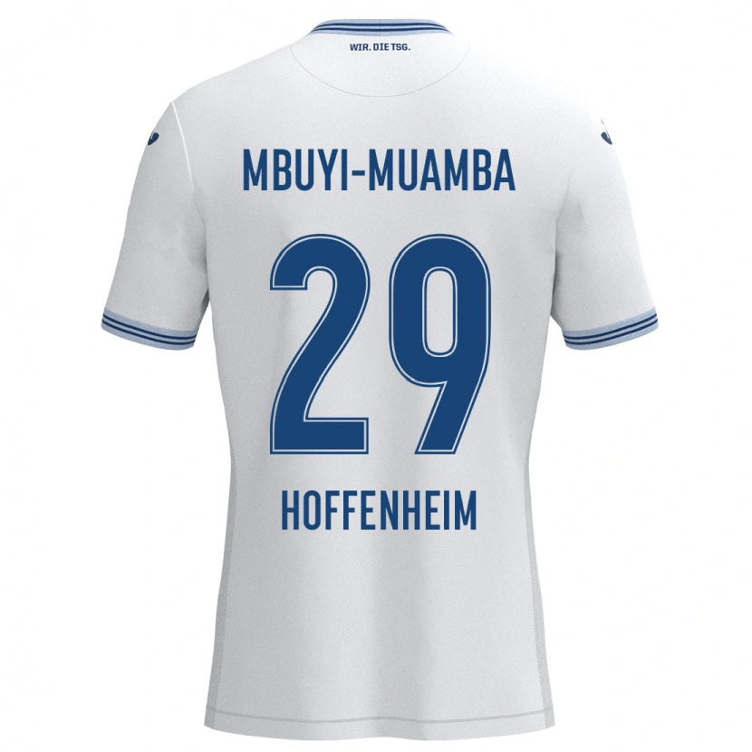 Danxen Niño Camiseta Hubert Mbuyi-Muamba #29 Blanco Azul 2ª Equipación 2024/25 La Camisa México