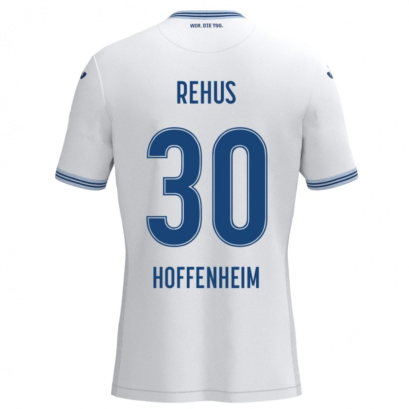 Danxen Niño Camiseta Milan Rehus #30 Blanco Azul 2ª Equipación 2024/25 La Camisa México