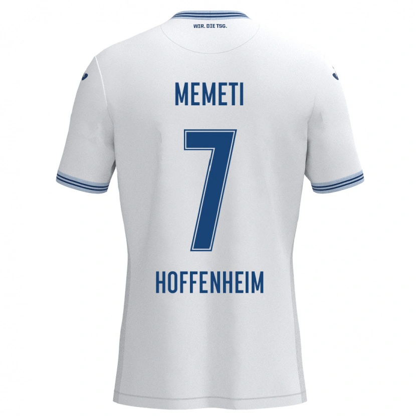 Danxen Niño Camiseta Erëleta Memeti #7 Blanco Azul 2ª Equipación 2024/25 La Camisa México