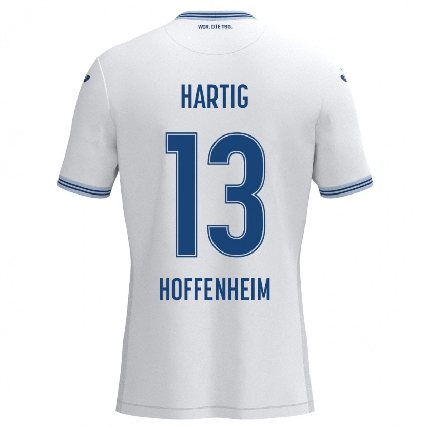 Danxen Niño Camiseta Isabella Hartig #13 Blanco Azul 2ª Equipación 2024/25 La Camisa México