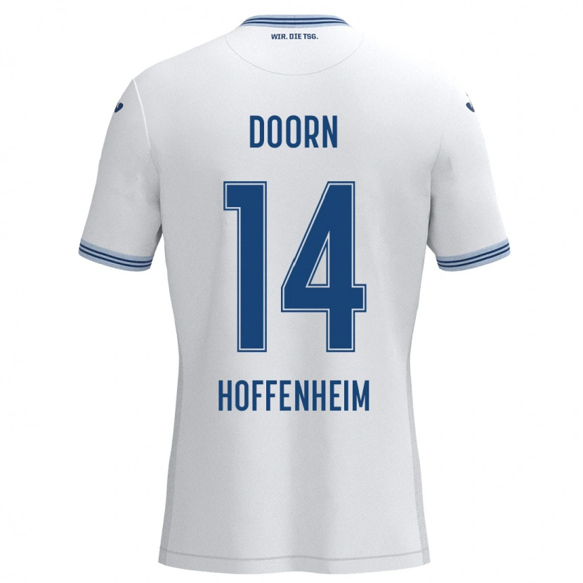 Danxen Niño Camiseta Lisa Doorn #14 Blanco Azul 2ª Equipación 2024/25 La Camisa México