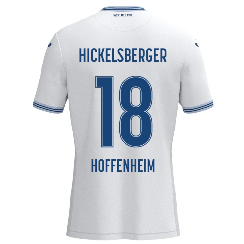 Danxen Niño Camiseta Julia Hickelsberger #18 Blanco Azul 2ª Equipación 2024/25 La Camisa México