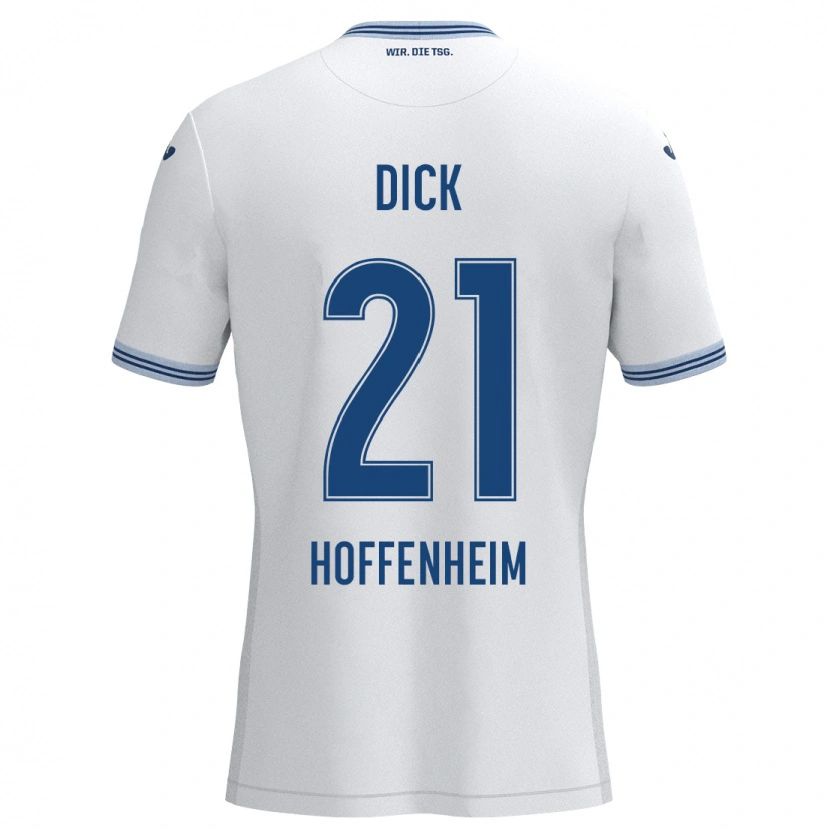 Danxen Niño Camiseta Laura Dick #21 Blanco Azul 2ª Equipación 2024/25 La Camisa México
