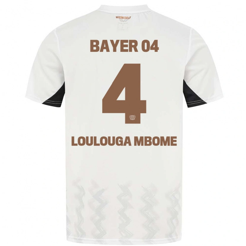 Danxen Niño Camiseta Adrien Loulouga Mbome #4 Blanco Negro 2ª Equipación 2024/25 La Camisa México