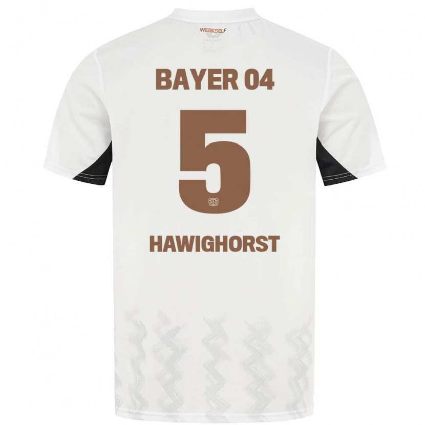 Danxen Niño Camiseta Ben Hawighorst #5 Blanco Negro 2ª Equipación 2024/25 La Camisa México