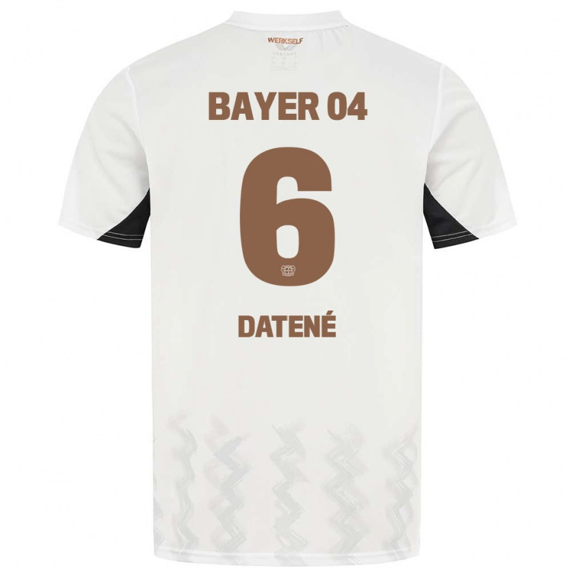 Danxen Niño Camiseta Elia Datené #6 Blanco Negro 2ª Equipación 2024/25 La Camisa México