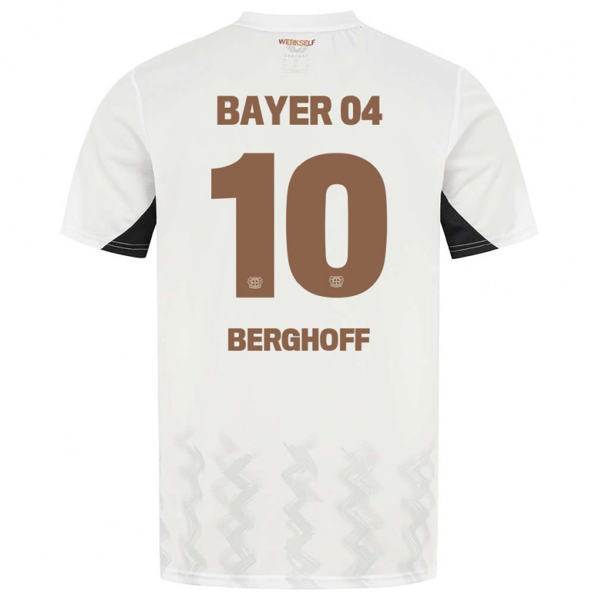 Danxen Niño Camiseta Jonah Berghoff #10 Blanco Negro 2ª Equipación 2024/25 La Camisa México