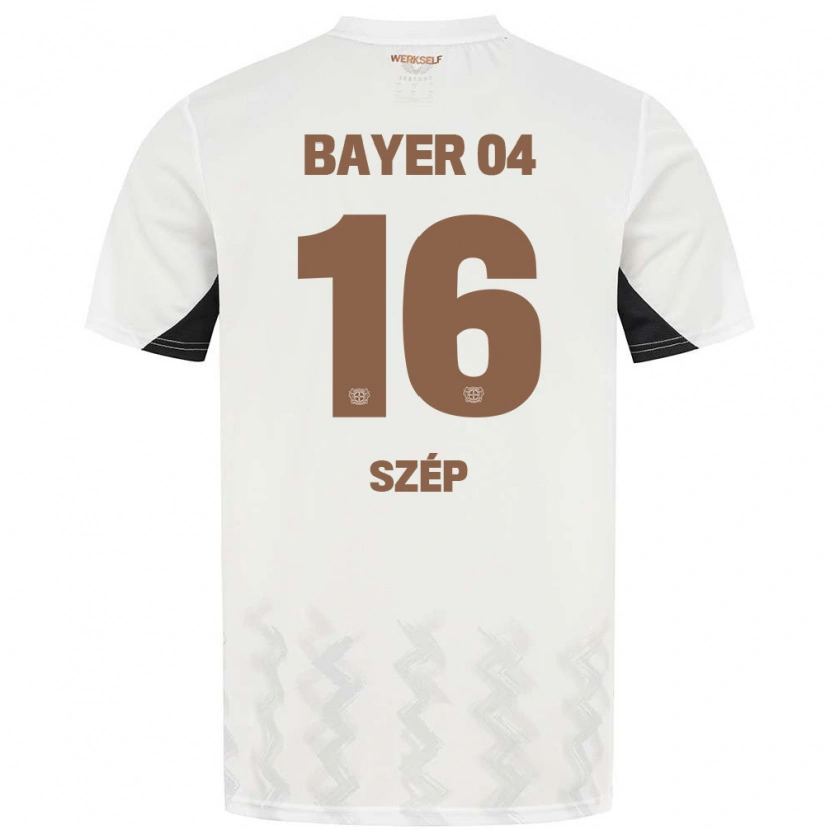 Danxen Niño Camiseta Márton Szép #16 Blanco Negro 2ª Equipación 2024/25 La Camisa México
