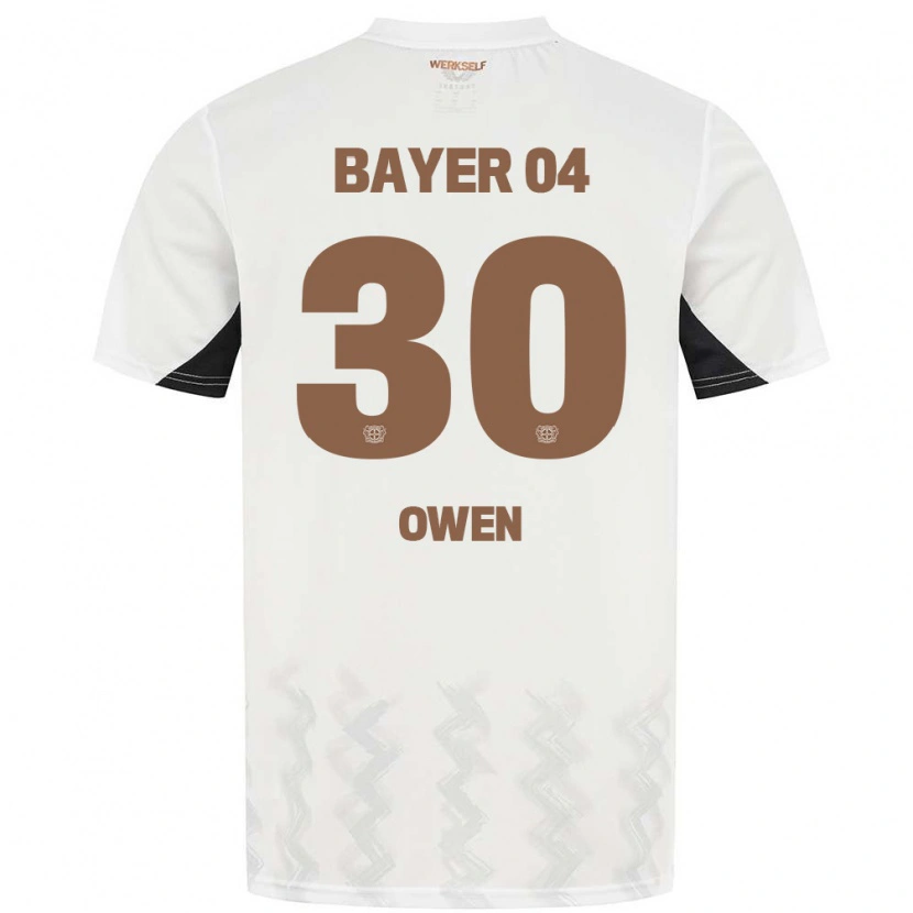Danxen Niño Camiseta Emmanuel Owen #30 Blanco Negro 2ª Equipación 2024/25 La Camisa México
