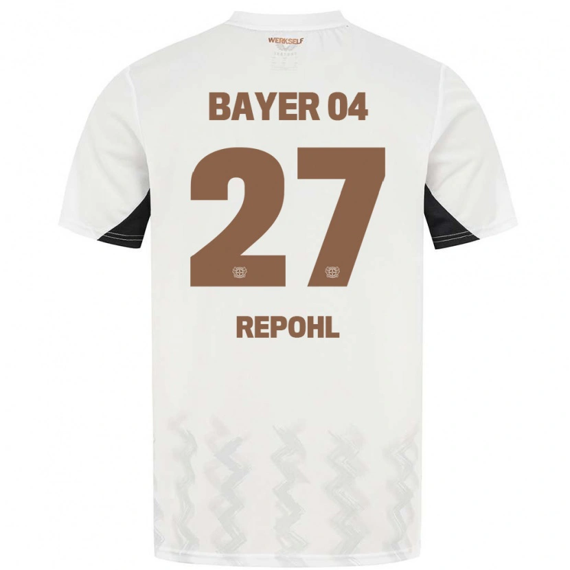 Danxen Niño Camiseta Friederike Repohl #27 Blanco Negro 2ª Equipación 2024/25 La Camisa México