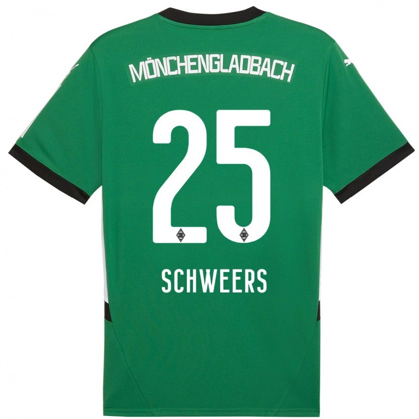 Danxen Niño Camiseta Lion Schweers #25 Verde Blanco 2ª Equipación 2024/25 La Camisa México