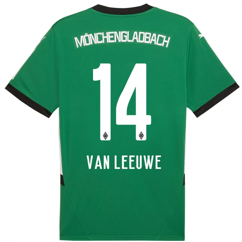 Danxen Niño Camiseta Kyra Van Leeuwe #14 Verde Blanco 2ª Equipación 2024/25 La Camisa México